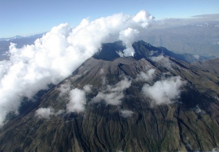 Steaming crater of Galeras Steaming crater of Galeras