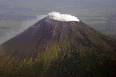 Steaming crater of San Cristóbal