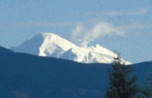 A large plume of fumarole gases from Mount Baker
