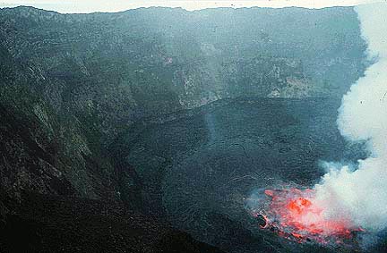 A view of Nyiragongo's lava lake