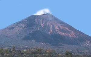 Steaming crater of San Cristóbal